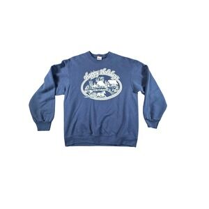 Vtg 90s Pepsi Cola Snowman Crewneck Pullover‎ Size Large White Joy To The World